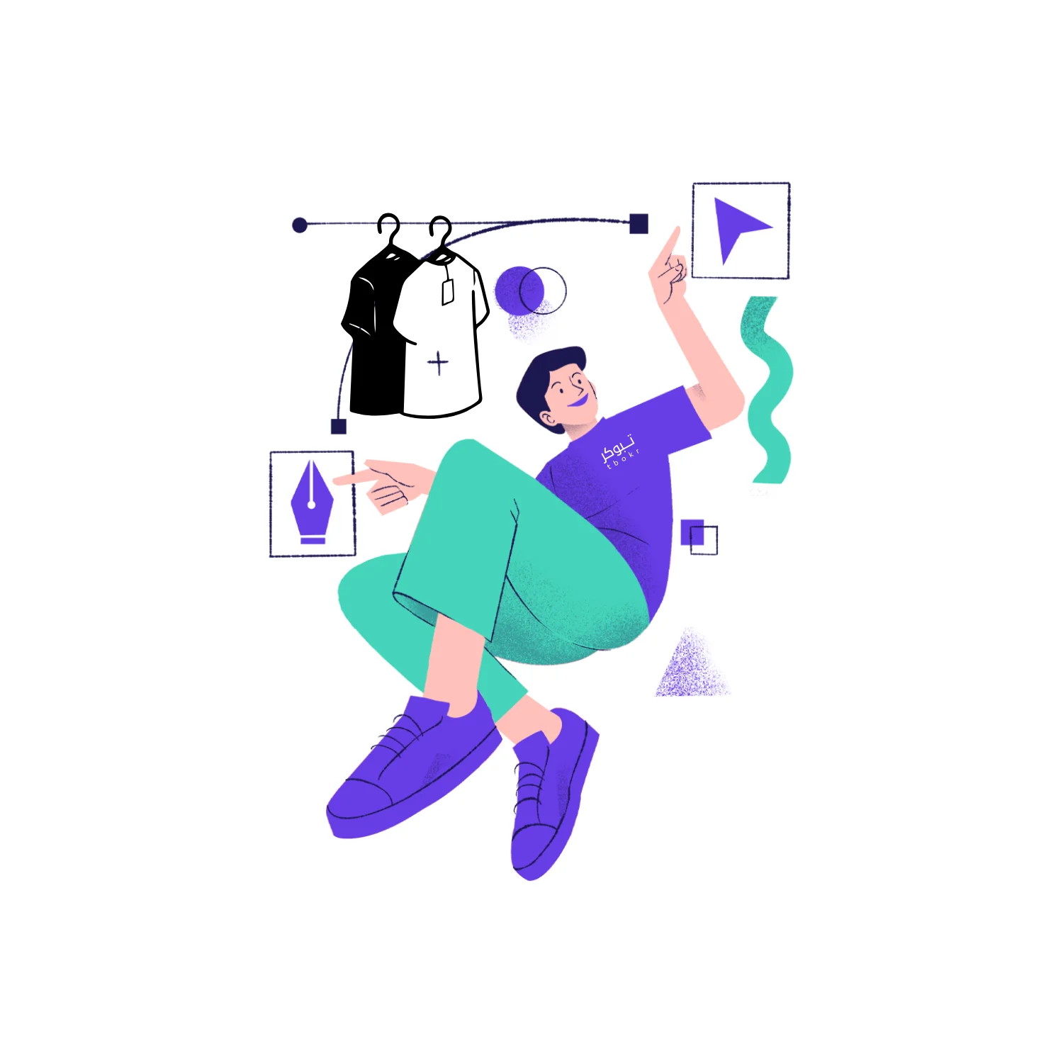 تصميم تيشيرت احترافي اجعل فكرتك واقعًا مع تبوكر